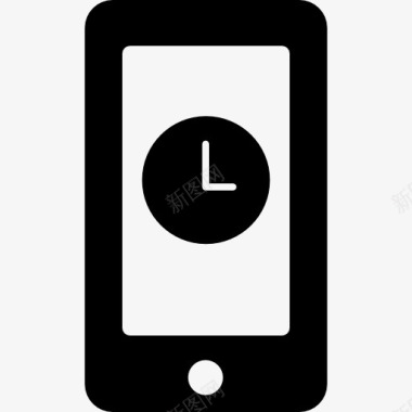 手机屏幕上的时钟标志图标图标