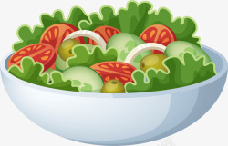 童趣可爱大碗美食蔬菜卡通装饰图素材