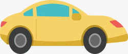 出行便利卡通黄色小轿车插画高清图片