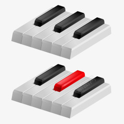 立体琴键手绘立体黑白按键高清图片