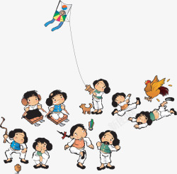 手绘韩国儿童插画矢量图素材