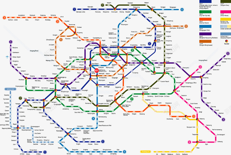 首尔地铁线路图png免抠素材_88icon https://88icon.com 地铁线路 地铁线路图 韩国地图 首尔