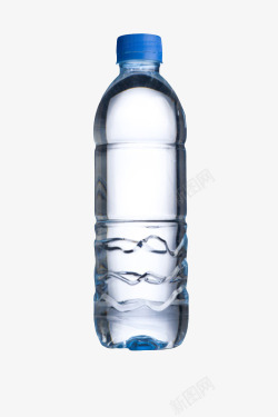 透明解渴蓝色盖子塑料瓶饮用水实素材