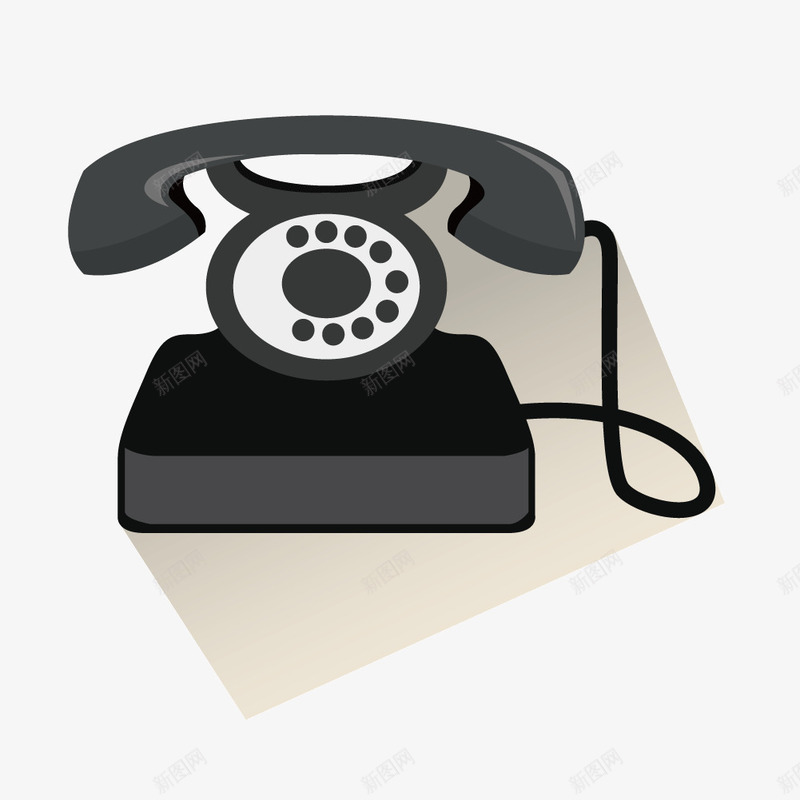 老式电话机png免抠素材_88icon https://88icon.com 电话机 老式 黑色
