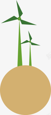 矢量风车创意绿色风车能源logo图标图标