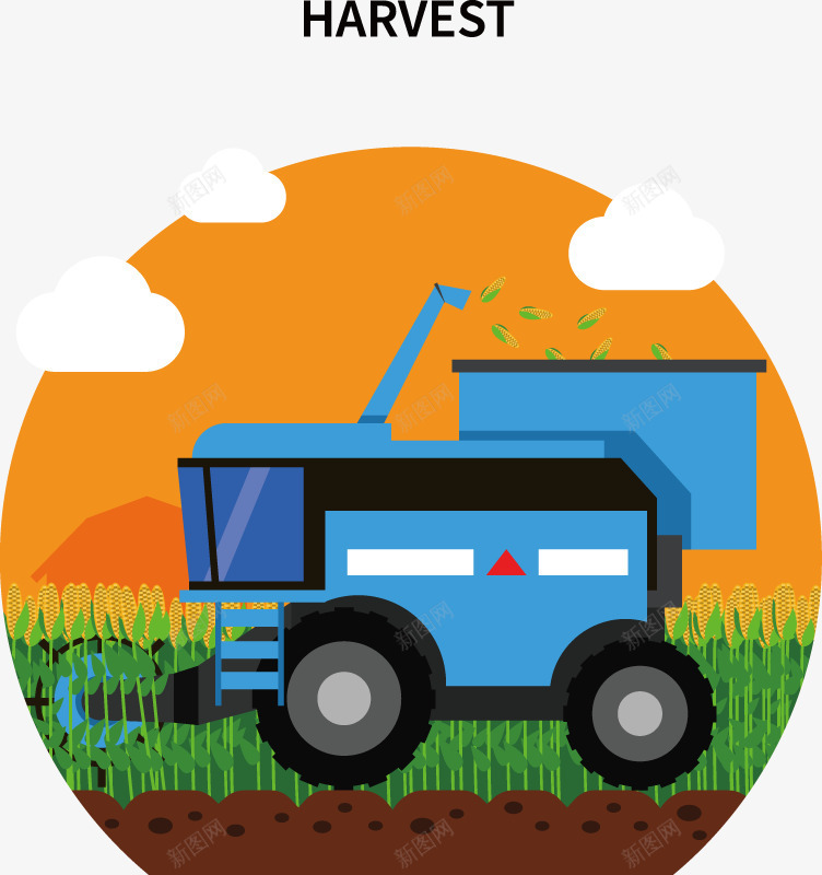 扁平化收割稻谷png免抠素材_88icon https://88icon.com 扁平化 收割 稻谷 黄色