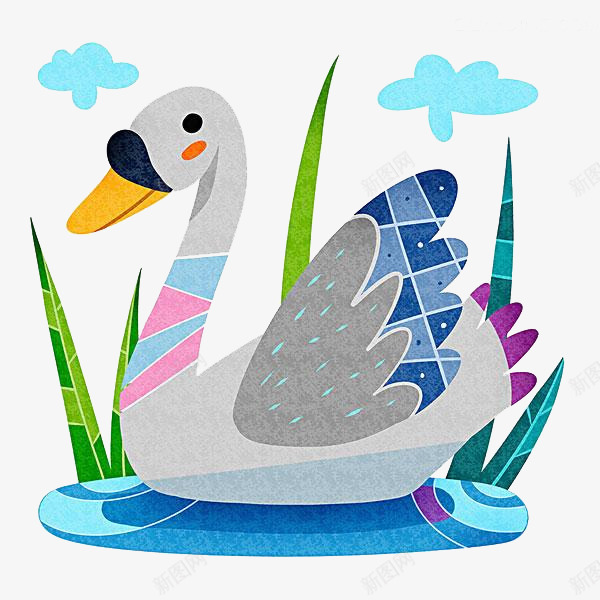 手绘的大白鹅png免抠素材_88icon https://88icon.com 大白鹅 家禽 手绘 装饰