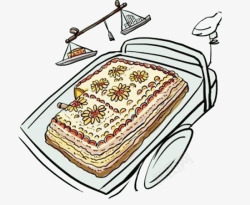 新疆特色小吃手绘称斤切糕高清图片
