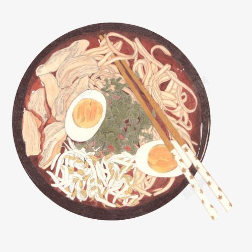 鸡肉面手绘画片png免抠素材_88icon https://88icon.com 特色面 色彩画 鸡肉面 鸡蛋 麻辣味