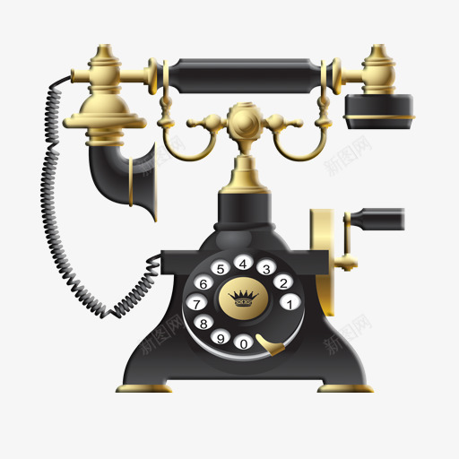 旧式电话png免抠素材_88icon https://88icon.com 手摇电话 电话 老旧电话
