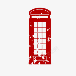 红色邮箱筒复古做旧红色电话亭矢量图高清图片