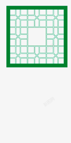 绿色古风窗格素材