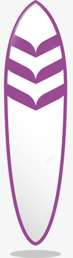 紫色样式扁平冲浪板素材