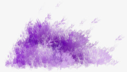 紫色手绘草丛素材