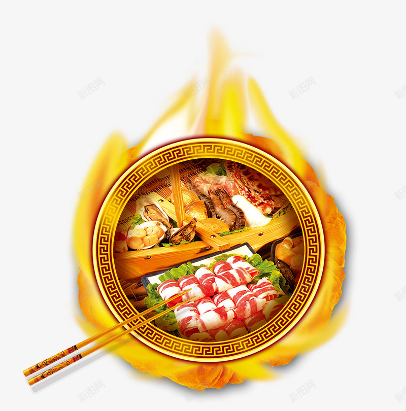 火锅宣传海报psd免抠素材_88icon https://88icon.com 海报素材 火 火锅 筷子