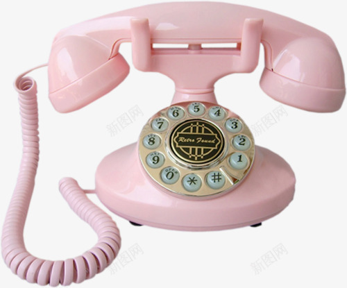 粉色电话png免抠素材_88icon https://88icon.com 可爱 复古 欧式 电话