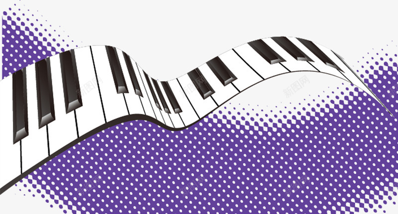 紫色钢琴键盘png免抠素材_88icon https://88icon.com 乐队 交响乐 紫色背景 钢琴 键盘矢量图 黑白键