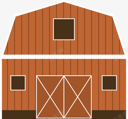 农场拖拉机图片卡通木屋仓库图标图标