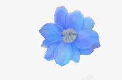 蓝色单朵盛开小花素材