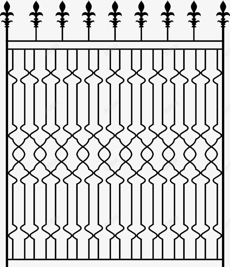 铁栅栏装饰png免抠素材_88icon https://88icon.com 欧美式栅栏 铁栅栏 黑色