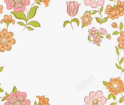 粉色花朵框架素材