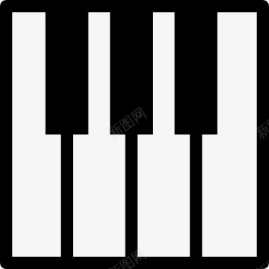钢琴键盘按键的轮廓图标图标