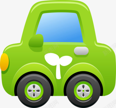 汽车绿色环保汽车图标图标