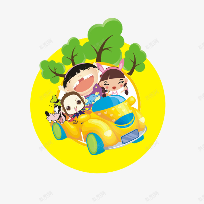 儿童节png免抠素材_88icon https://88icon.com 儿童 卡通玩具 小树 小车