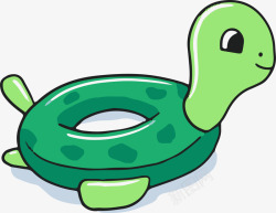 绿色卡通乌龟游泳圈素材
