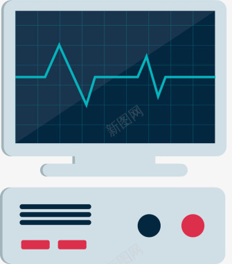 心跳检测心电监护仪图标图标