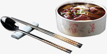 营养美味美食筷子勺子素材