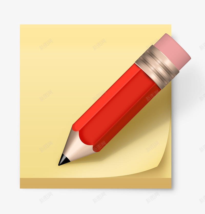 红色铅笔和本子png免抠素材_88icon https://88icon.com 便利贴 写字 本子 红色 铅笔