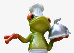创意食品青蛙大厨素材