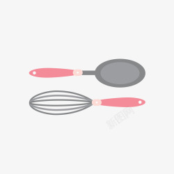 粉灰色粉灰色的勺子和搅拌器高清图片