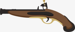 金属褐色弯曲火枪矢量图素材