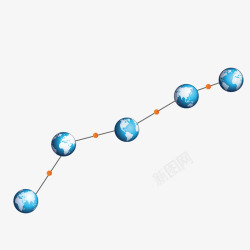 地球线型图折线图素材