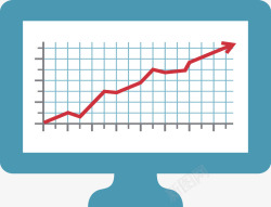 电脑统计分析折线图素材