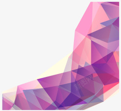 粉紫色低多边形边框素材