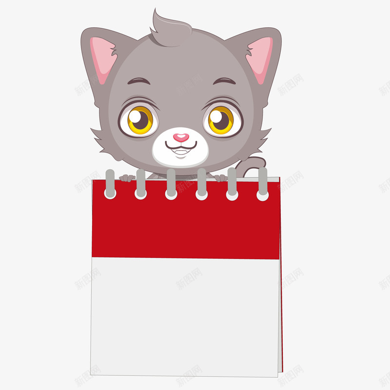 日历猫png免抠素材_88icon https://88icon.com 儿童 动物 装饰 趣味