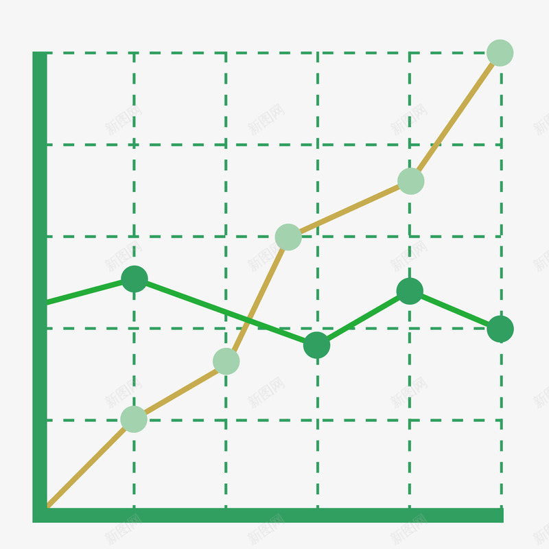 绿色节点折线坐标图矢量图ai免抠素材_88icon https://88icon.com 坐标图 折线 线型图 绿色 节点 矢量图