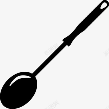 细长的勺厨房图标图标