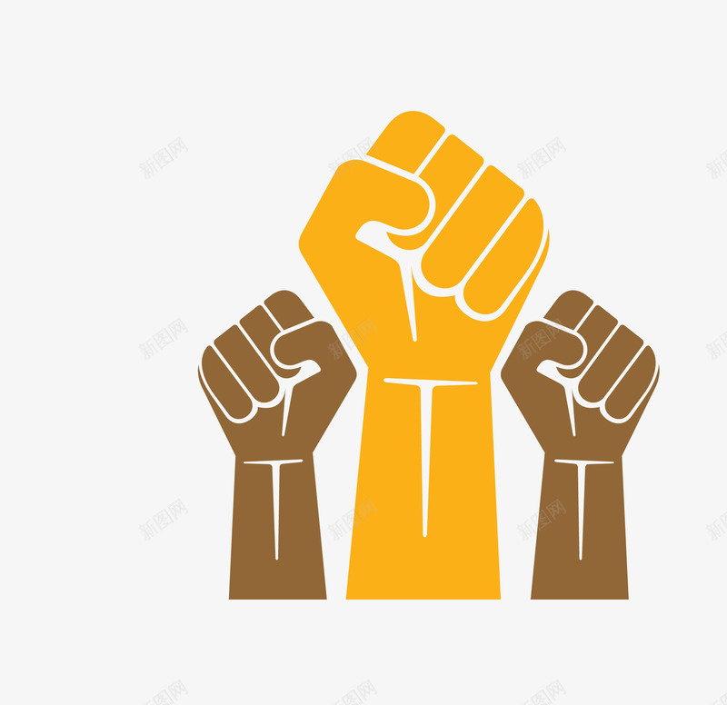 彩色三只拳头png免抠素材_88icon https://88icon.com 三只拳头 力量 彩色拳头 矢量拳头