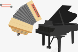 钢琴手拉琴乐器素材