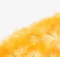 黄色手绘草丛边框纹理素材