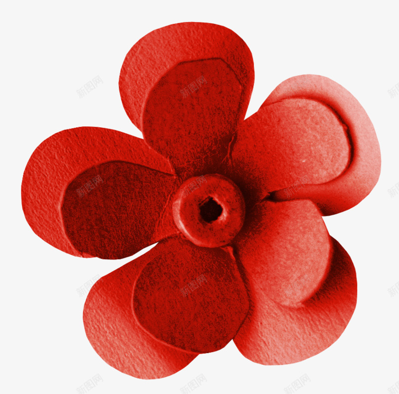纸质花朵png免抠素材_88icon https://88icon.com 五瓣 叠加 手工 简图 红色 纸质