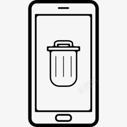 垃圾桶免扣图回收站的标志在手机屏幕图标高清图片