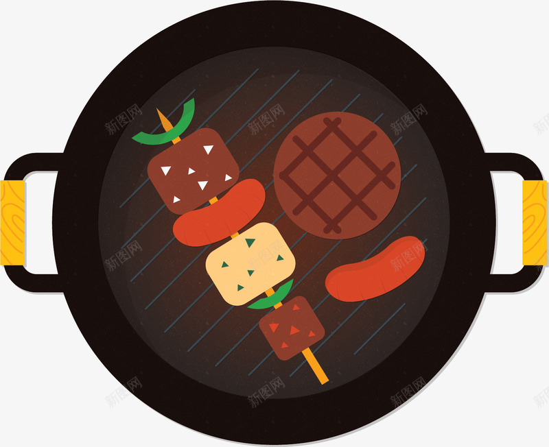 铁锅新疆美食烤肉矢量图ai免抠素材_88icon https://88icon.com 中国新疆 大锅 新疆烤肉 新疆烤肉串 新疆美食烤肉 特色烤肉 特色美食 矢量图 美食