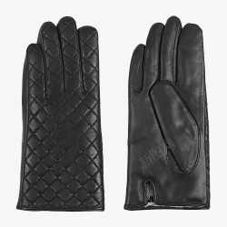 纯黑压纹皮质手套素材
