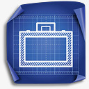 蓝色格子电脑图标图标