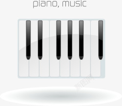 手绘黑白钢琴按键图案矢量图素材